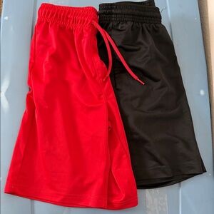 Boys Athletic Mesh Shorts - Red & Black